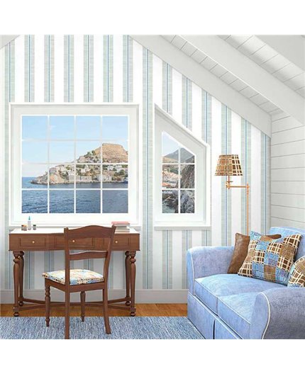 Papel Pintado NANTUCKET STRIPES REVISITED Ref. SR21402.