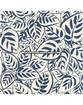 bls107556012 papel pintado blue shades caselio hojas topo azul tejido no tejido super lavable