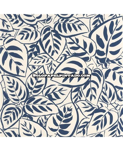 bls107556012 papel pintado blue shades caselio hojas topo azul tejido no tejido super lavable