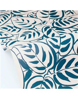bls107556012 papel pintado blue shades caselio hojas topo azul tejido no tejido super lavable