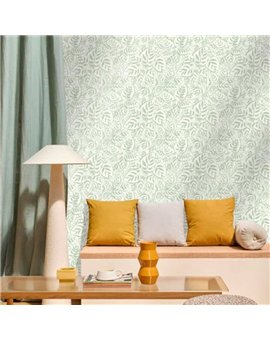 bls107557070 papel pintado blue shades caselio hojas beige verde tejido no tejido super lavable