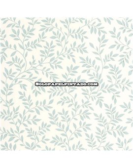 bls107476020 papel pintado blue shades caselio hojas blanco roto azul tejido no tejido super lavable