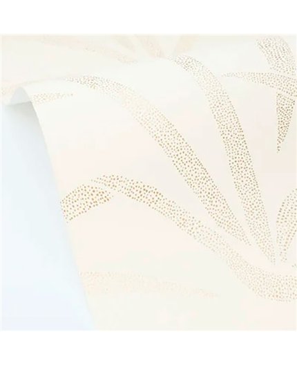 bls107460020 papel pintado blue shades caselio hojas blanco roto oro tejido no tejido lavable