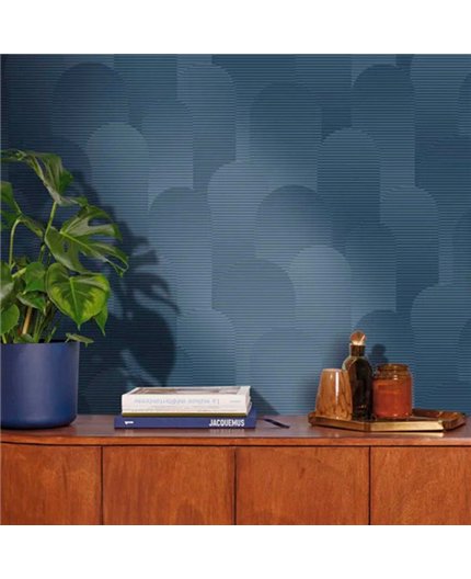 bls107516060 papel pintado blue shades caselio geometrico azuls tejido no tejido lavable