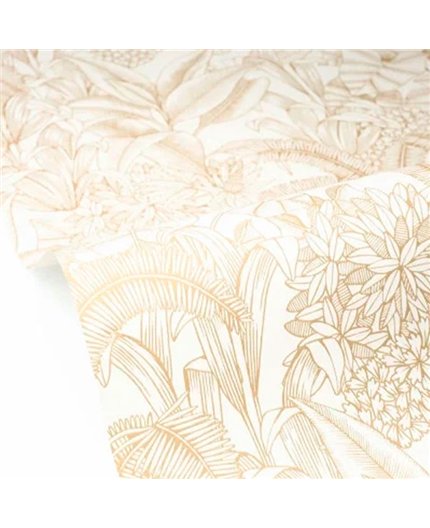 bls107481000 papel pintado blue shades caselio hojas blanco roto ocre tejido no tejido super lavable