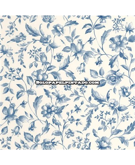 bls107506110 papel pintado blue shades caselio flores topo azul tejido no tejido super lavable