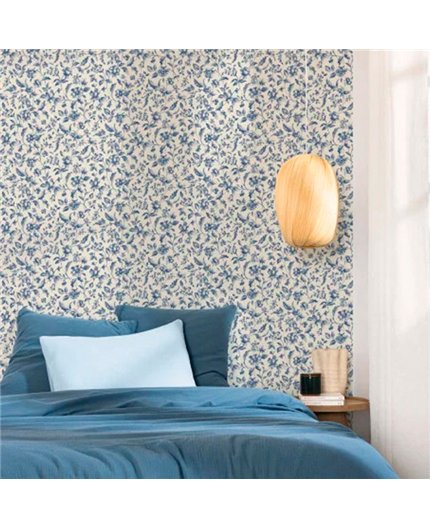 bls107506110 papel pintado blue shades caselio flores topo azul tejido no tejido super lavable