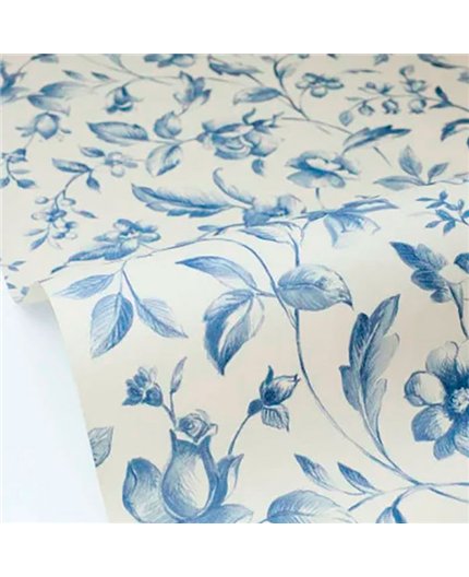 bls107506110 papel pintado blue shades caselio flores topo azul tejido no tejido super lavable