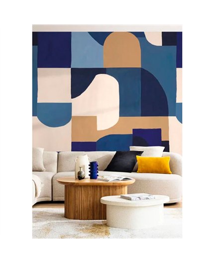 bls107536202 mural blue shades caselio geometrico beige azul tejido no tejido super lavable