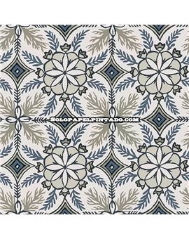 28242 papel pintado antibes iberostil geometrico blanco roto azul tejido no tejido lavable