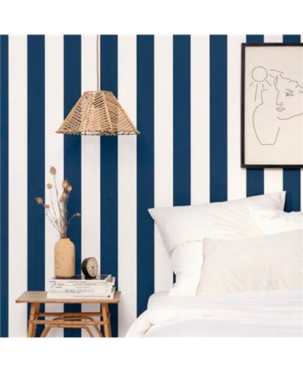 bls104046269 papel pintado blue shades caselio rayas blanco roto azul tejido no tejido super lavable