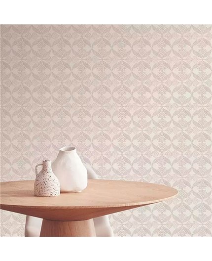 Ref.28230. papel pintado antibes geométrico rombos dorado y fondo beige de iberostil
