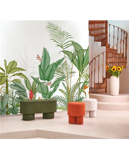 Ref.1551-M-WDWT202337207NW ambiente con wonderwalls 3 hojas Multicolor sobre fondo Blanco Roto
