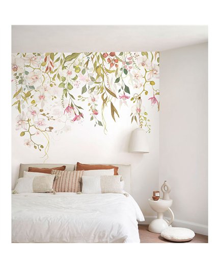 Ref.1551-M-WDWT202167007NW estancia decorada con flores Multicolor y fondo Blanco Roto, wonderwalls 3