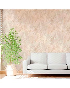 Ref.13302 papel pintado tahiti hojas tropicales de color Beige