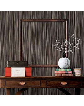 Ref.13342 papel pintado tahiti rayas finas Topo sobre fondo Negro