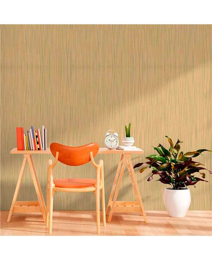 Ref.13340 papel pintado tahiti rayas finas colores Verde, fondo Beige