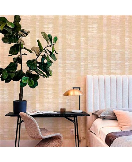 Ref.13327 papel pintado tahiti rayas Dorado sobre fondo Beige