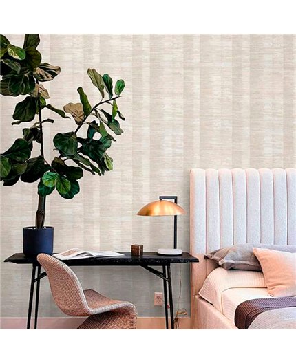 Ref.13325 papel pintado tahiti rayas Beige con fondo Topo