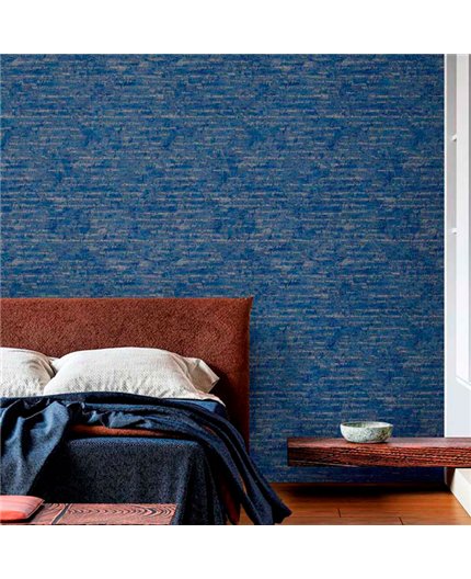 Ref.13369 papel pintado tahiti textura colores Plateado, fondo Azul