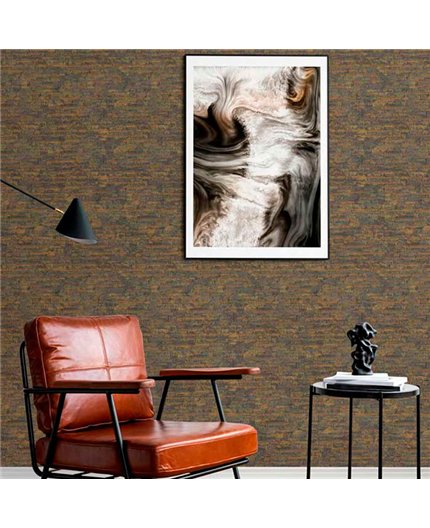 Ref.13368 papel pintado tahiti textura Topo, Marrón y Bronce sobre Verde