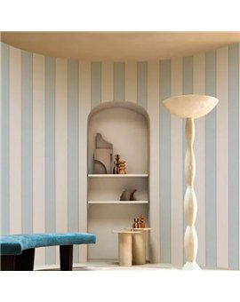 Ref.78092548 ambiente con edition rayures rayas Azul y Marrón sobre fondo Topo