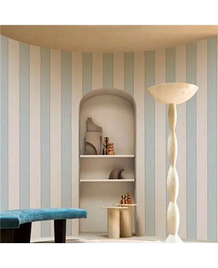 Ref.78092548 ambiente con edition rayures rayas Azul y Marrón sobre fondo Topo