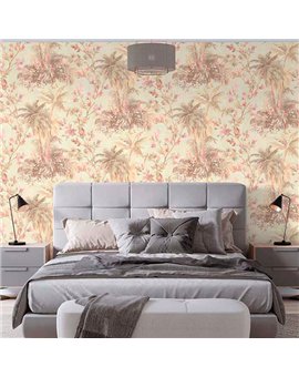 Ref.21157 ambiente real de palmeras silva essence, sobre fondo Beige en tonos Violeta, Marrón, Dorado y color5