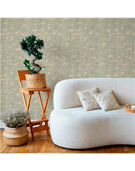 Ref.21168 estancia decorada con liso texturizado Dorado y fondo Gris, silva essence