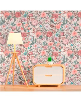 Ref.21103 foto de ambiente flores acuarela silva essence fondo Topo con Multicolor