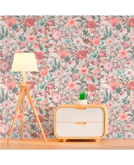 Ref.21103 foto de ambiente flores acuarela silva essence fondo Topo con Multicolor