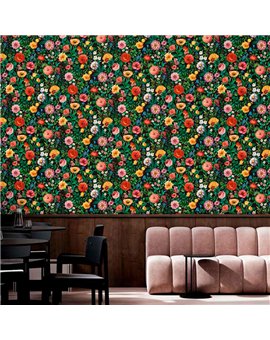 Ref.21105 ambiente con silva essence flores acuarela Multicolor sobre fondo Gris