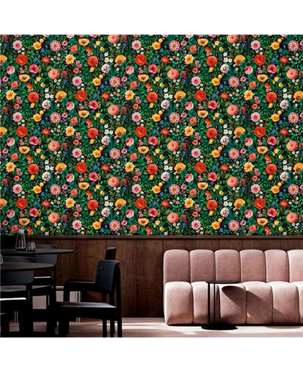 Ref.21105 ambiente con silva essence flores acuarela Multicolor sobre fondo Gris
