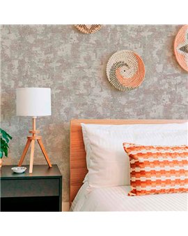 Ref.21145 estancia decorada con liso texturizado Marrón y fondo Topo, silva essence