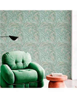 Ref.21139 foto de ambiente hojas eucalipto silva essence fondo Verde con Topo