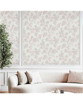 Ref.21116 ambiente con silva essence flores grabado Dorado sobre fondo Topo