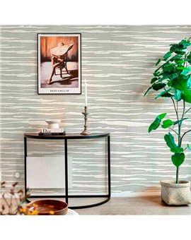 Ref.21125 estancia decorada con rayas Beige y fondo Topo, silva essence