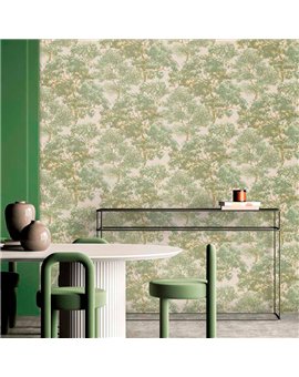 Ref.21131 ambiente con silva essence bosque Verde sobre fondo Beige