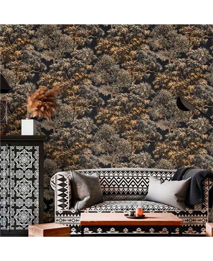 Ref.21134 ambiente real de bosque silva essence, sobre fondo Marrón en tonos Ocre y Dorado