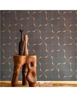 Ref.78130610 estancia decorada con mosaico pétalos Ocre y fondo Topo, striato texturas