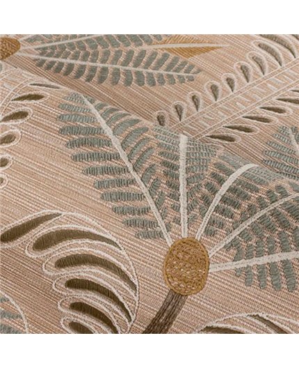 Ref.78180202 estancia decorada con palmeras art déco Verde y Ocre y fondo Beige, racines