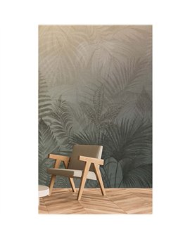 Ref.TND29096 ambiente con terra nova hojas tropicales Verde sobre fondo Beige