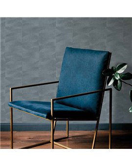 Ref.TN29025 estancia decorada con ondas facetadas Gris y fondo Azul, terra nova