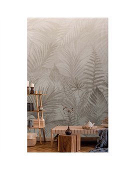 Ref.TND29099 foto de ambiente hojas delicadas terra nova fondo Topo con Gris