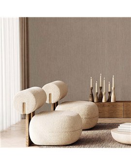 Ref.TN29042 ambiente con terra nova hojas relieve Marrón sobre fondo Topo