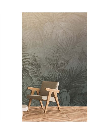 Ref.TND29096 ambiente con terra nova hojas tropicales Verde sobre fondo Beige
