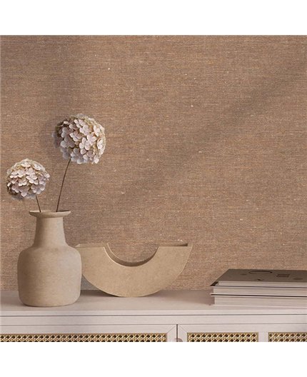 Ref.TN29007 ambiente con terra nova liso Beige y color3 sobre fondo Marrón