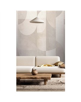 Ref.TND29090 estancia decorada con ondas cuerda Topo y Marfil y fondo Beige, terra nova