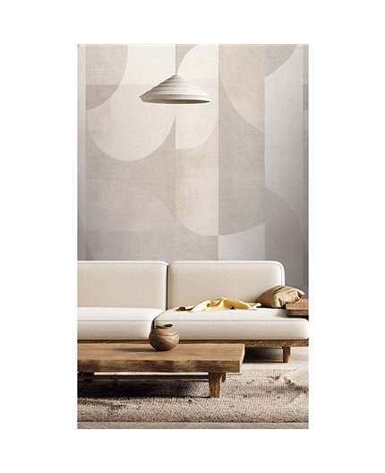Ref.TND29090 estancia decorada con ondas cuerda Topo y Marfil y fondo Beige, terra nova
