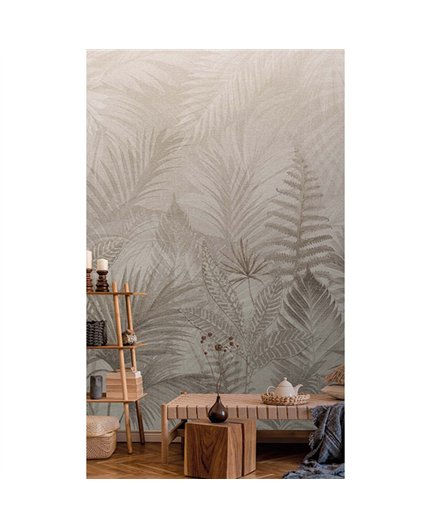 Ref.TND29099 foto de ambiente hojas delicadas terra nova fondo Topo con Gris